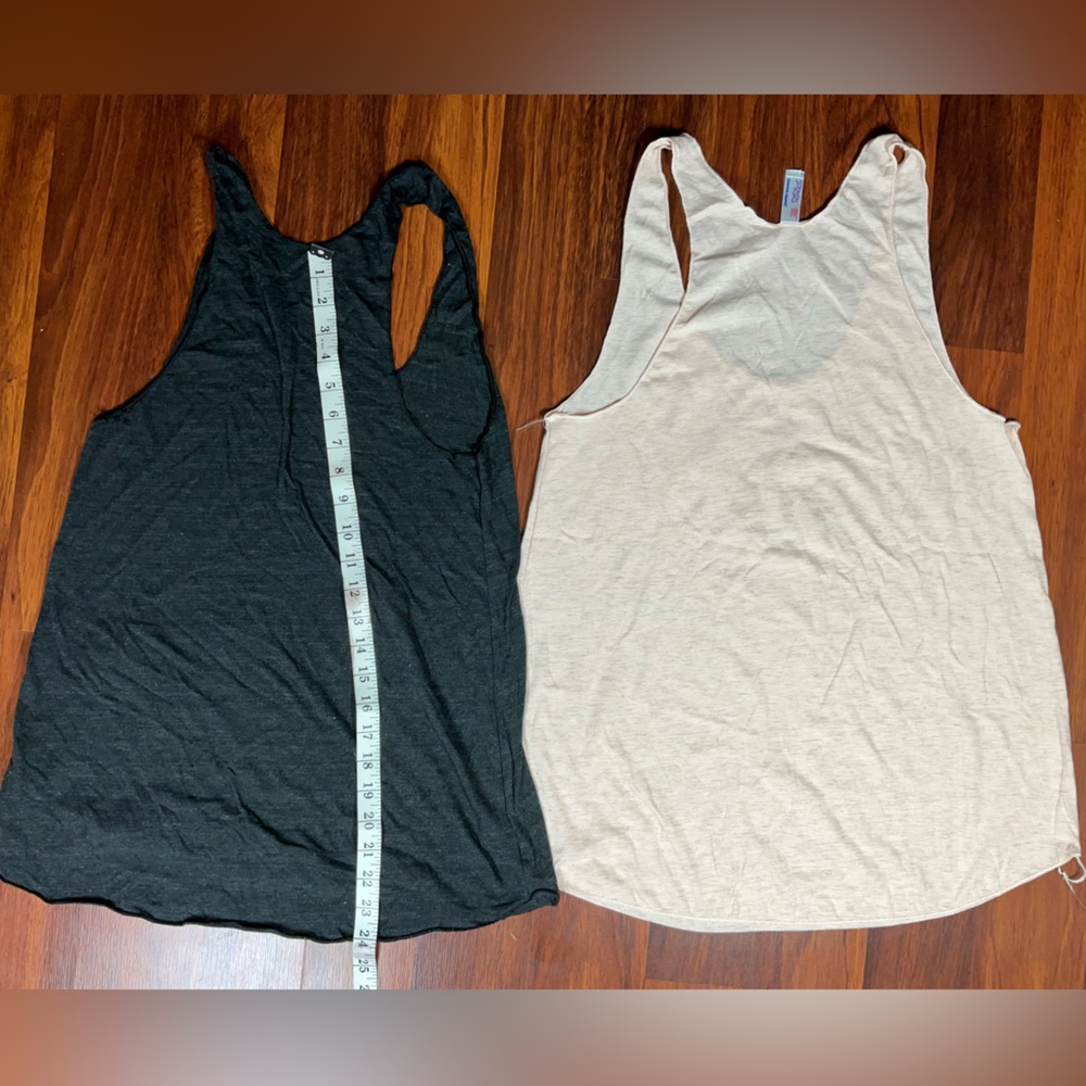 SET OF TWO American Apparel Tri-Blend Racer Back Tank Top Oatmeal Women’s Large